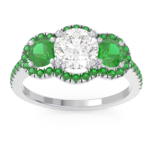 Halo Three Stone Attika Ring