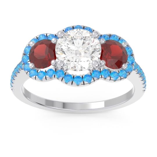 Halo Three Stone Attika Ring