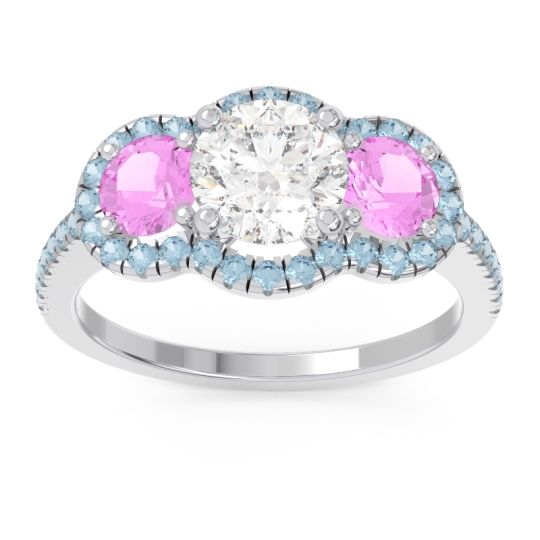Halo Three Stone Attika Ring