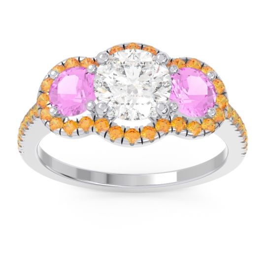 Halo Three Stone Attika Ring