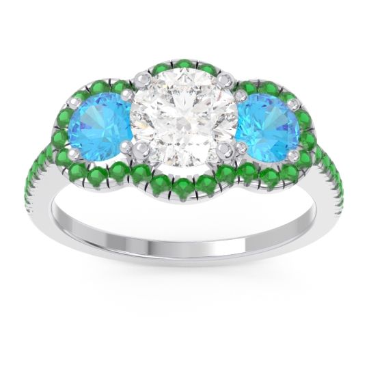 Halo Three Stone Attika Ring