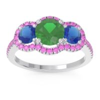 Halo Three Stone Attika Ring