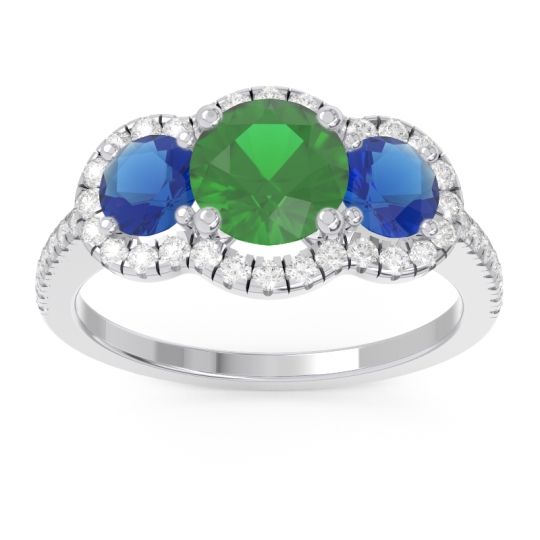 Halo Three Stone Attika Ring