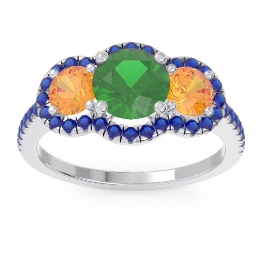 Halo Three Stone Attika Ring