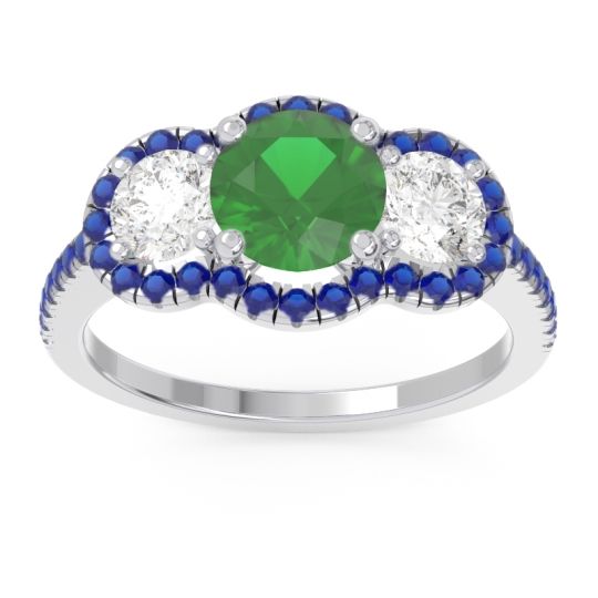 Halo Three Stone Attika Ring