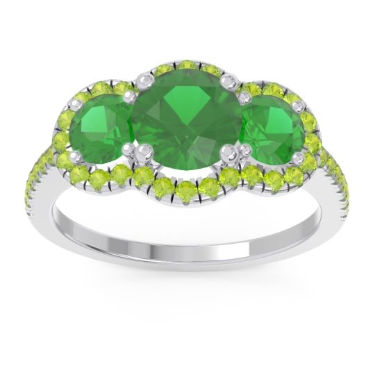 Halo Three Stone Attika Ring