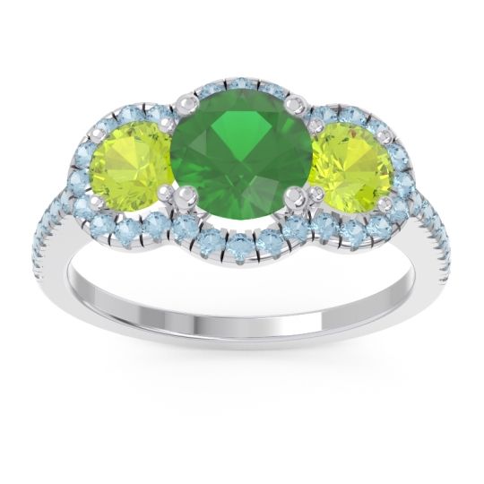 Halo Three Stone Attika Ring