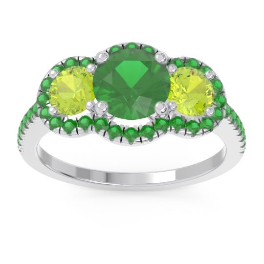 Halo Three Stone Attika Ring