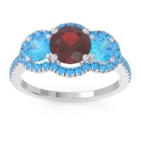 Halo Three Stone Attika Ring