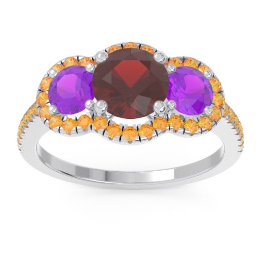 Halo Three Stone Attika Ring