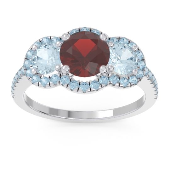 Halo Three Stone Attika Ring
