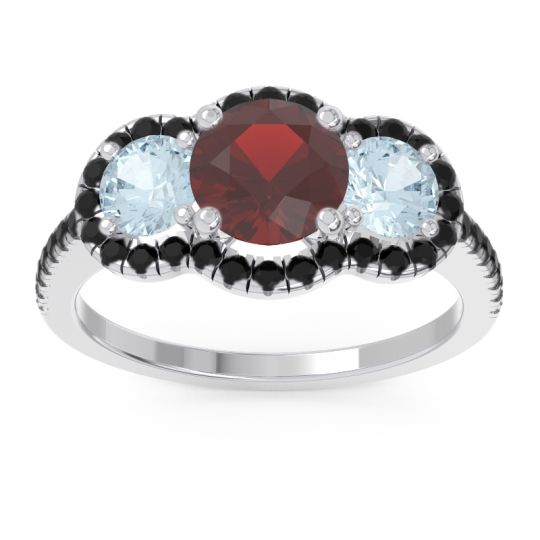 Halo Three Stone Attika Ring