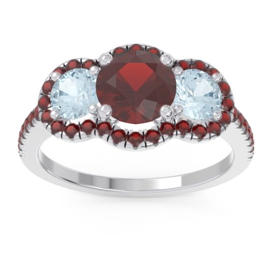 Halo Three Stone Attika Ring
