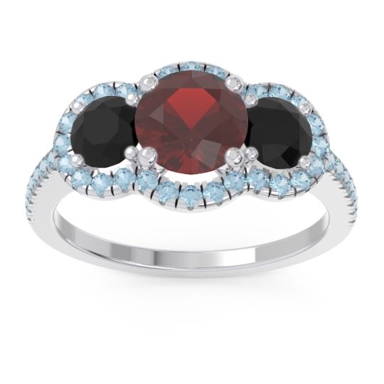 Halo Three Stone Attika Ring