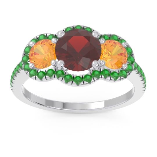 Halo Three Stone Attika Ring