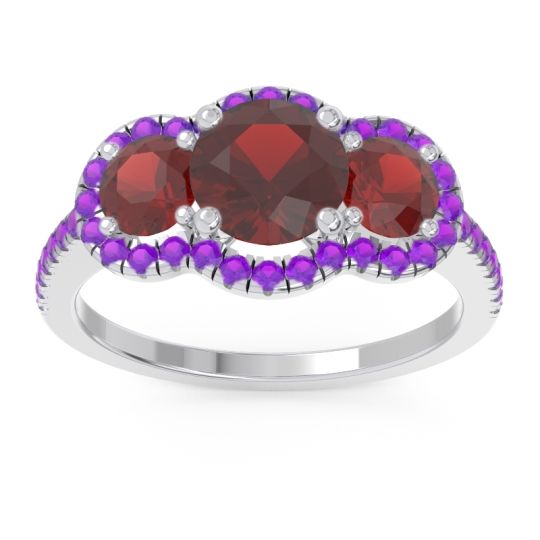 Halo Three Stone Attika Ring
