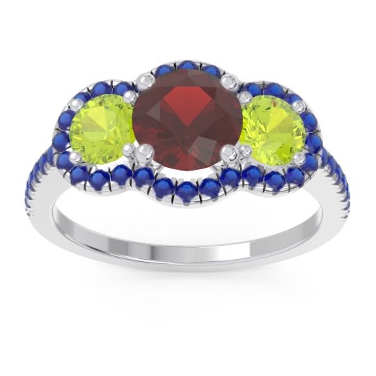 Halo Three Stone Attika Ring