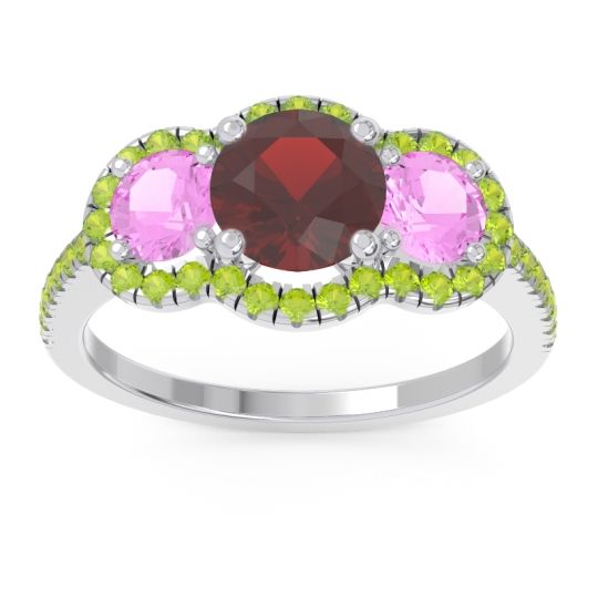Halo Three Stone Attika Ring