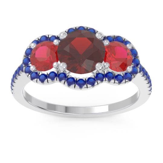 Halo Three Stone Attika Ring