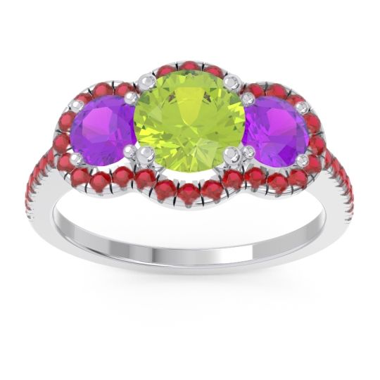 Halo Three Stone Attika Ring