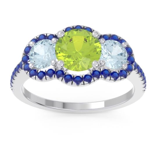 Halo Three Stone Attika Ring