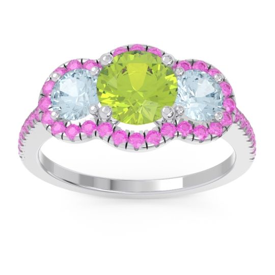 Halo Three Stone Attika Ring