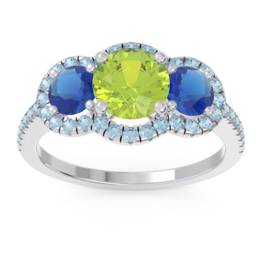 Halo Three Stone Attika Ring
