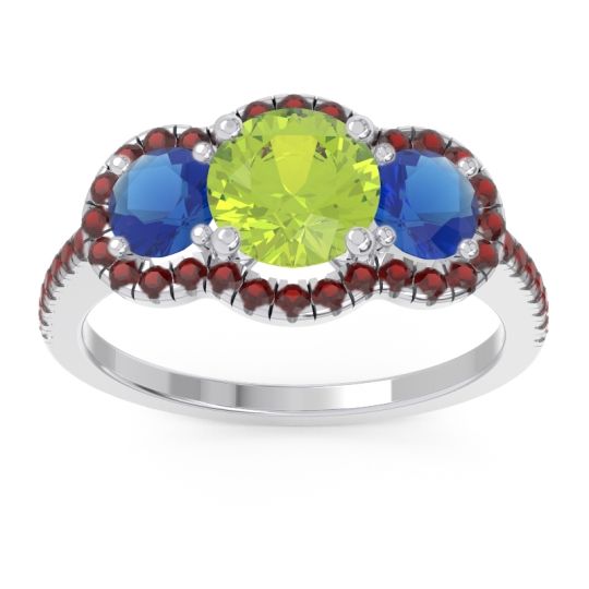 Halo Three Stone Attika Ring