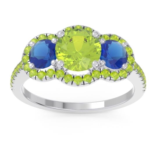 Halo Three Stone Attika Ring