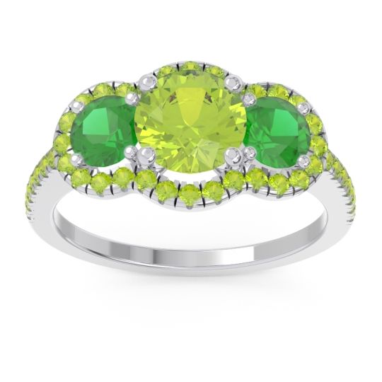 Halo Three Stone Attika Ring