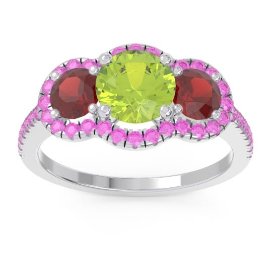 Halo Three Stone Attika Ring