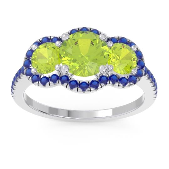 Halo Three Stone Attika Ring