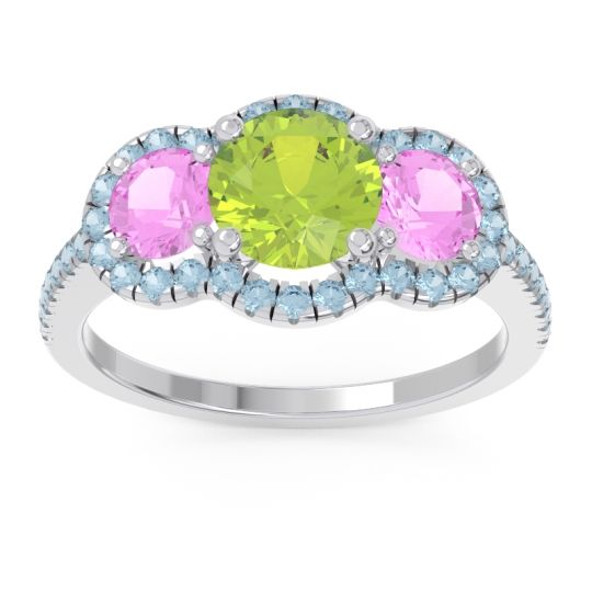 Halo Three Stone Attika Ring