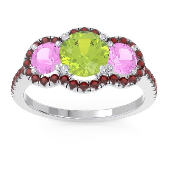 Halo Three Stone Attika Ring