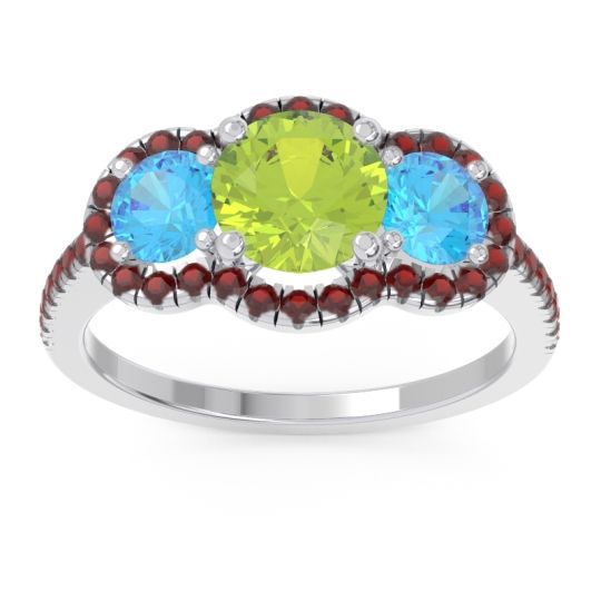 Halo Three Stone Attika Ring