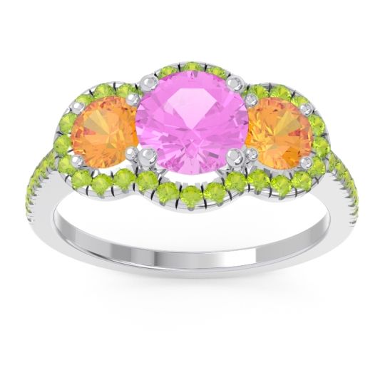 Halo Three Stone Attika Ring