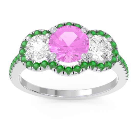 Halo Three Stone Attika Ring