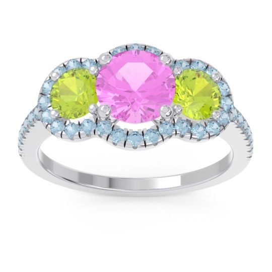 Halo Three Stone Attika Ring