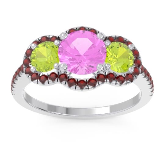 Halo Three Stone Attika Ring