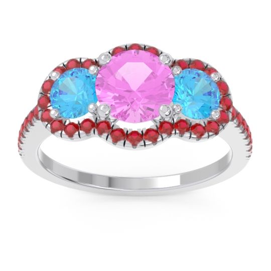 Halo Three Stone Attika Ring