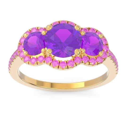 Halo Three Stone Attika Ring