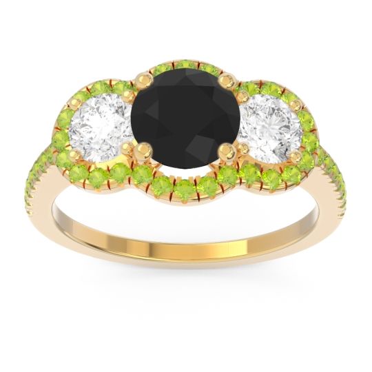 Halo Three Stone Attika Ring