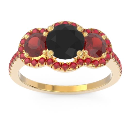 Halo Three Stone Attika Ring