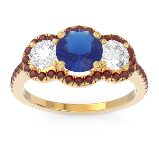 Halo Three Stone Attika Ring