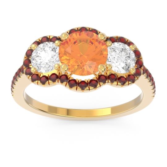 Halo Three Stone Attika Ring