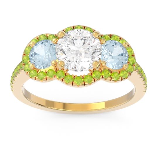 Halo Three Stone Attika Ring