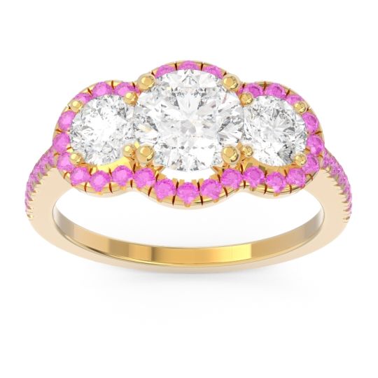 Halo Three Stone Attika Ring