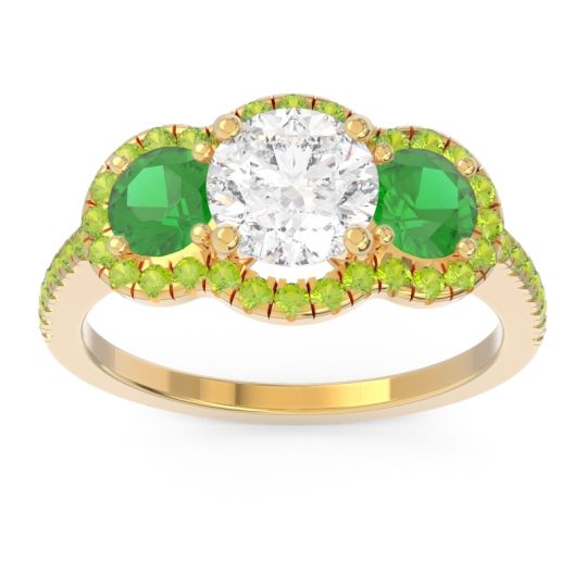 Halo Three Stone Attika Ring