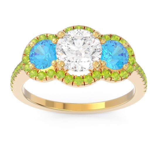 Halo Three Stone Attika Ring