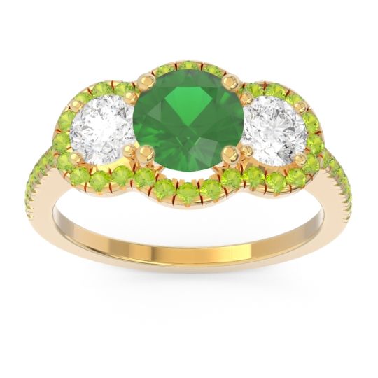 Halo Three Stone Attika Ring